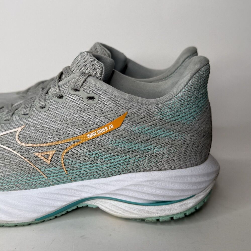 Mizuno Wave Rider 28 Shoes Womens 8 J1GD240372 Running Athletic Gray Teal - Picture 4 of 14